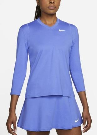 270 грн 
теннисная футболка женская nike court victory top 3/4 sleeve blue/white
размер l