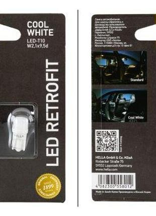 Лампа led retrofit led, 12v, w2.1x9.5d 1w 5000k 65л.m (блистер 2шт), 8gl178560601