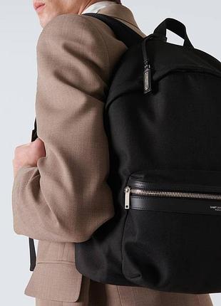 Рюкзак saint laurent чорний тканина