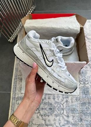 Стильные женские кроссовки nike p-6000 silver white