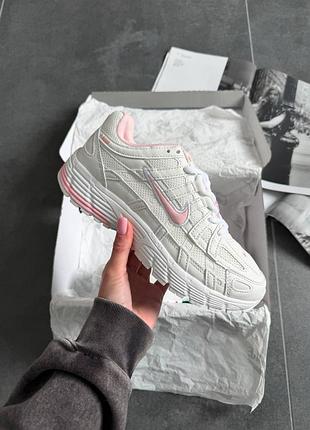 Стильные женские кроссовки nike p-6000 white pink