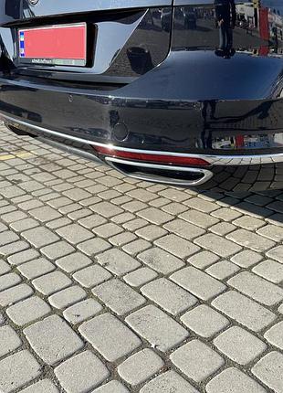 Х/н volkswagen passat b8 2015+ обводка заднього бампера 3шт "хром-нерж" (tan24)