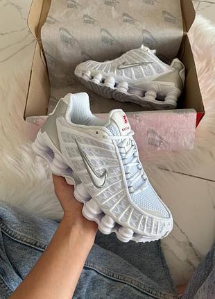 Кроссовки nike shox tl white silver арт 0054