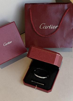 👑 cartier love 4 diamond 18k white gold bracelet 16
