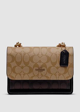 💎 coach mini klare crossbody in signature canvas (сірий низ)