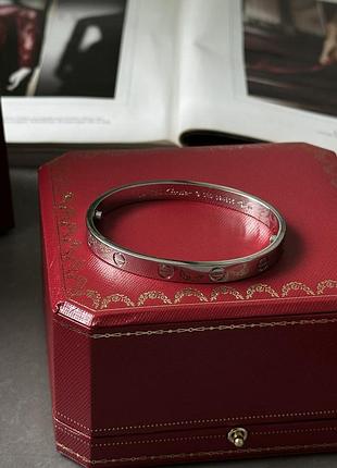👑 cartier love 18k white gold bracelet 16