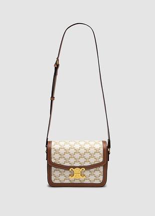 💎 celine the triomphe bag canvas and calfskin white