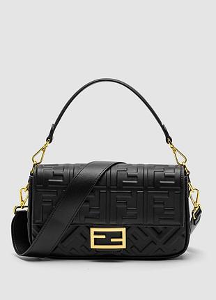 💎 fendi baguette black leather bag