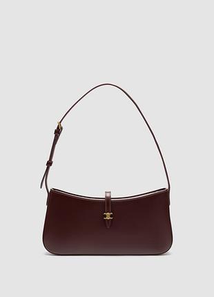 💎 celine tina shoulder bag in shiny calfskin burgundy/gold