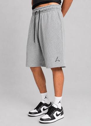 Оригінальні чоловічі шорти jordan jumpman світло-сірі меланж 100% бавовна relaxed fit