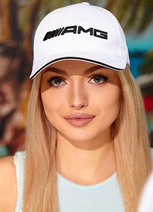 Стильна жіноча бейсболка amg білий 56-60 для сонячної погоди