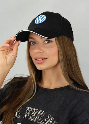 Стильна жіноча бейсболка volkswagen чорний 56-58 для сонячної погоди