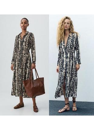 Медное платье рубашка zara черное белое платье миди на пуговицах платье из вискозы