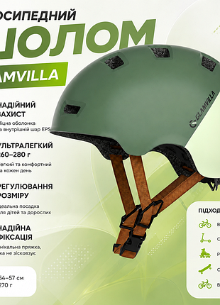 Велосипедний шолом glamvilla  ts-91 з регулюванням розміру, ультралегкий, для велосипеда, самоката, роликів, скейтборда та bmx