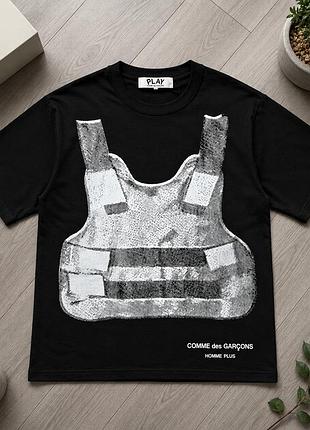 Футболка comme des garçons play чоловіча чорна футболка ком де гарсон play чоловіча літня повсякденна (s-xl) xl