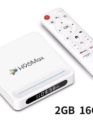 2/16 гб смарт тв приставка smart tv h96max, android 14, h618, 4k, 2gb/16gb, новинка,потужна