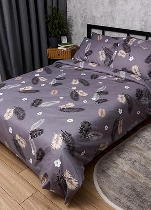 Комплект постельного белья moon&star полисатин premium evening feather евро 200х220 наволочки 2х40х60 (ms-820016460)