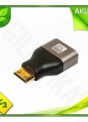 Ve перехідник minihdmi (m) - new version hdmi (f) cablexpert чорний 8k адаптер для телевізора монітора n6w_ver