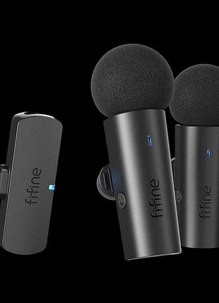 Микрофон петличный беспроводной fifine m8 для смартфона с разъемом type-c