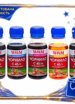 Dm комплект чорнил wwm специфікація 2.2 canon 5x100 мл bp/b/c/m/y водорозчинні пігментні для принтера spe|lz
