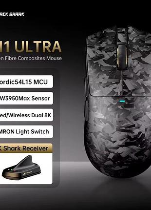 Ігрова миша attack shark x11 ultra x11ultra carbon бездротова paw3950 чорна