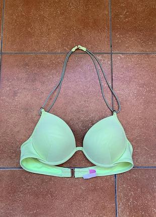 Неоновий бюстгальтер від victoria's secret виконаний у яскравому салатовому кольорі з розміром 34b