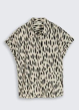 Льняная блуза блузка рубашка короткий рукав