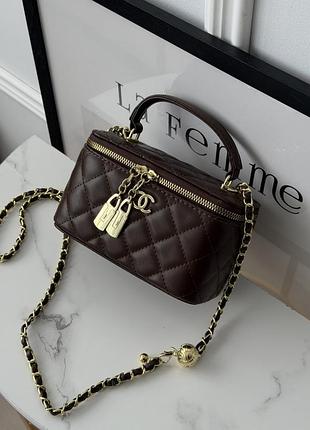 Сумка chanel classic black lambskin — компактна стьобана сумка на ланцюжку | 6 кольорів