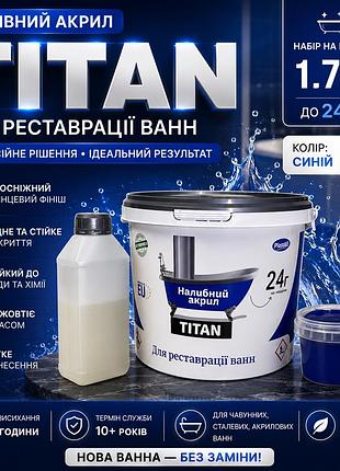 🛁 рідкий акрил для ванн plastall titan 1.7 м 💙 синій