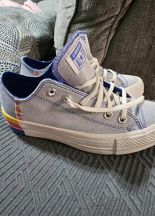 Converse chuck taylor all star lift low ranbow - ozone blue w