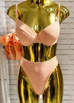 Купальник роздільний висока посадка на кісточках від hunkemoller riviera