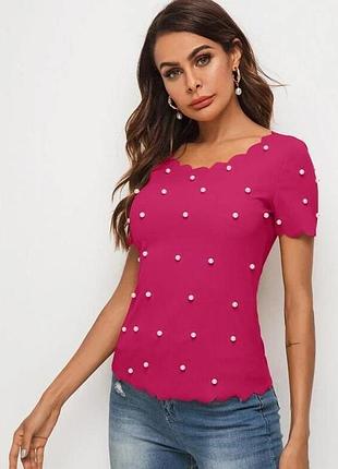 Shein. з англії.блуза з перлинами