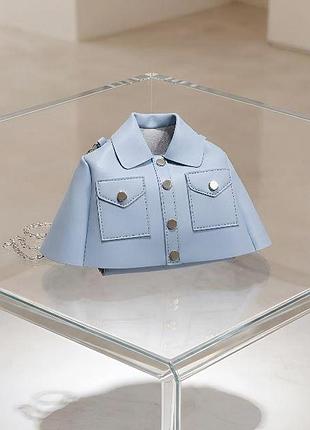 Женская сумка через плечо в форме куртки "jacket style" — голубая