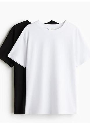 H&amp;m набір жіночих базових футболок 2 шт. black white