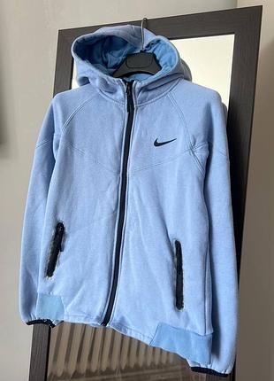 Чоловіче худі nike tech fleece синє на флісі xs-s