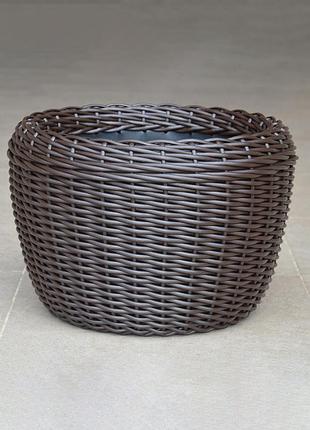 Кашпо, горщики для квітів та рослин, вазон із штучного ротанга ручної роботи. 20 л, венге