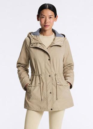 Куртка парка primark xs, s, бежевая, на молнии, осенняя курточка с капюшоном, на кулиске, с затяжкой на талии, дождевик парка курточка жіноча брендова