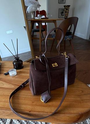 Жіноча сумка велика balenciaga rodeo коричнева