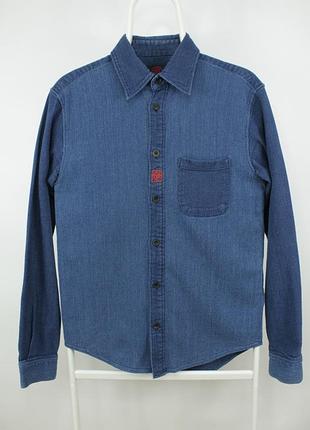 Японская рубашка ostia japan blue jacquard shirt men's