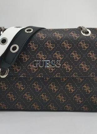 Жіноча сумка на плече guess (3385) коричнева