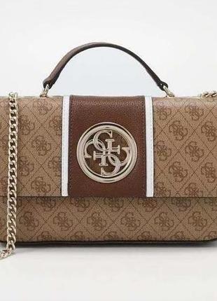 Стильна жіноча сумка на плече guess (6930) brown