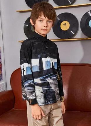 Shein. из англии. в наличии. стильная рубашка с фотопринтом.