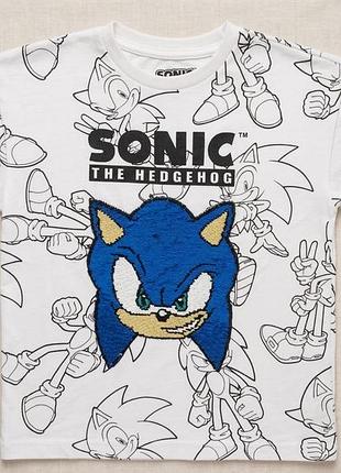 ⚡️ крутезна футболка sonic від бренду next з паєтками-перевертнями!