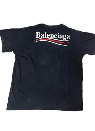 Футболка з логотипом balenciaga paris, чорна