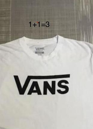 Vans💙чоловічий одяг/ біла футболка з написом💛м48