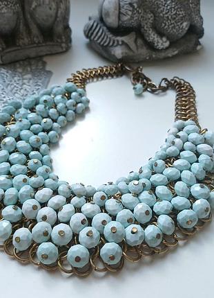 Массивное колье-нагрудник j.crew factory (resin drop / bubble)
