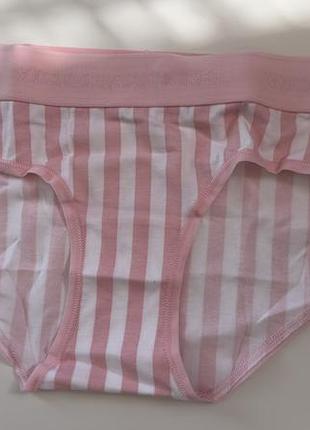 Трусики в рожеву полоску хлопкові victorias secret