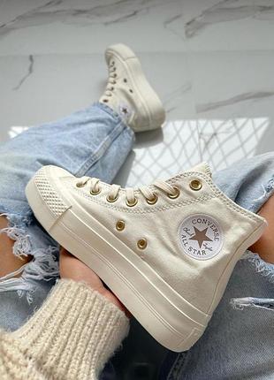 Высокие текстильные кеды converse на платформе