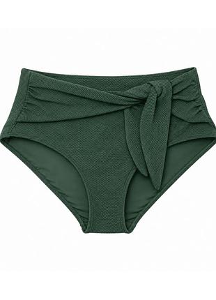 Женские плавки c&amp;a хаки высокой посадки с поясом, фактурная ткань, xxl (eur 50)