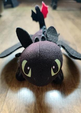 Іграшка м'яка беззубик як приборкати дракона toothless how to train your dragon дракон нічна лють/нічна фурія, dreamworks 2015 р.